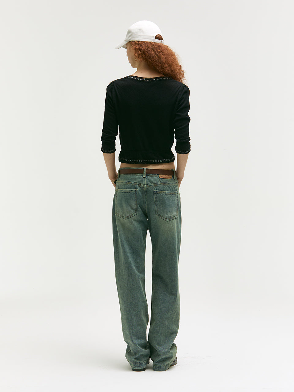 PEARL STRING BOLERO CARDIGAN_black