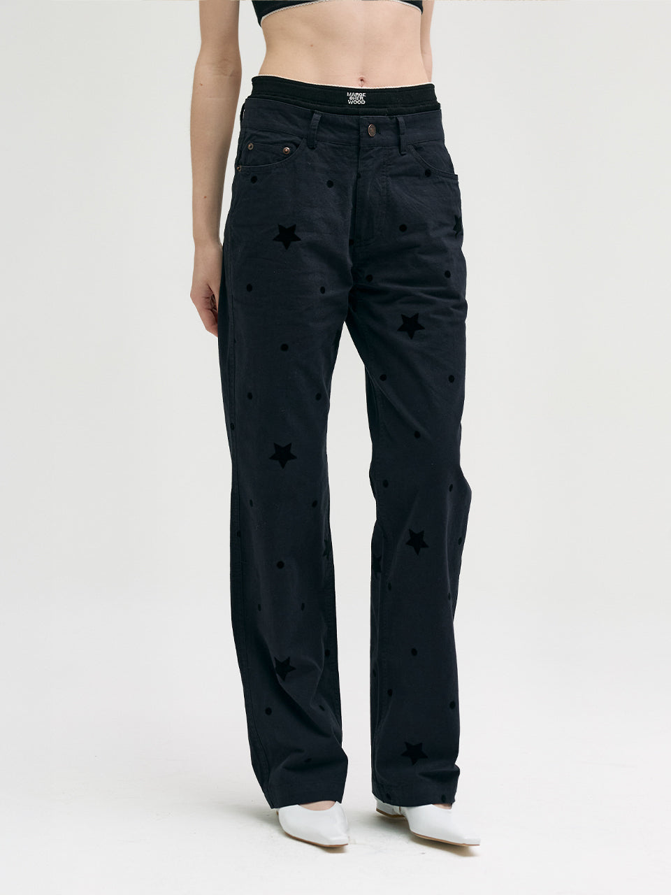 MARGE PRINTED PANTS_black