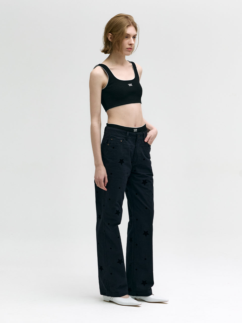 MARGE PRINTED PANTS_black