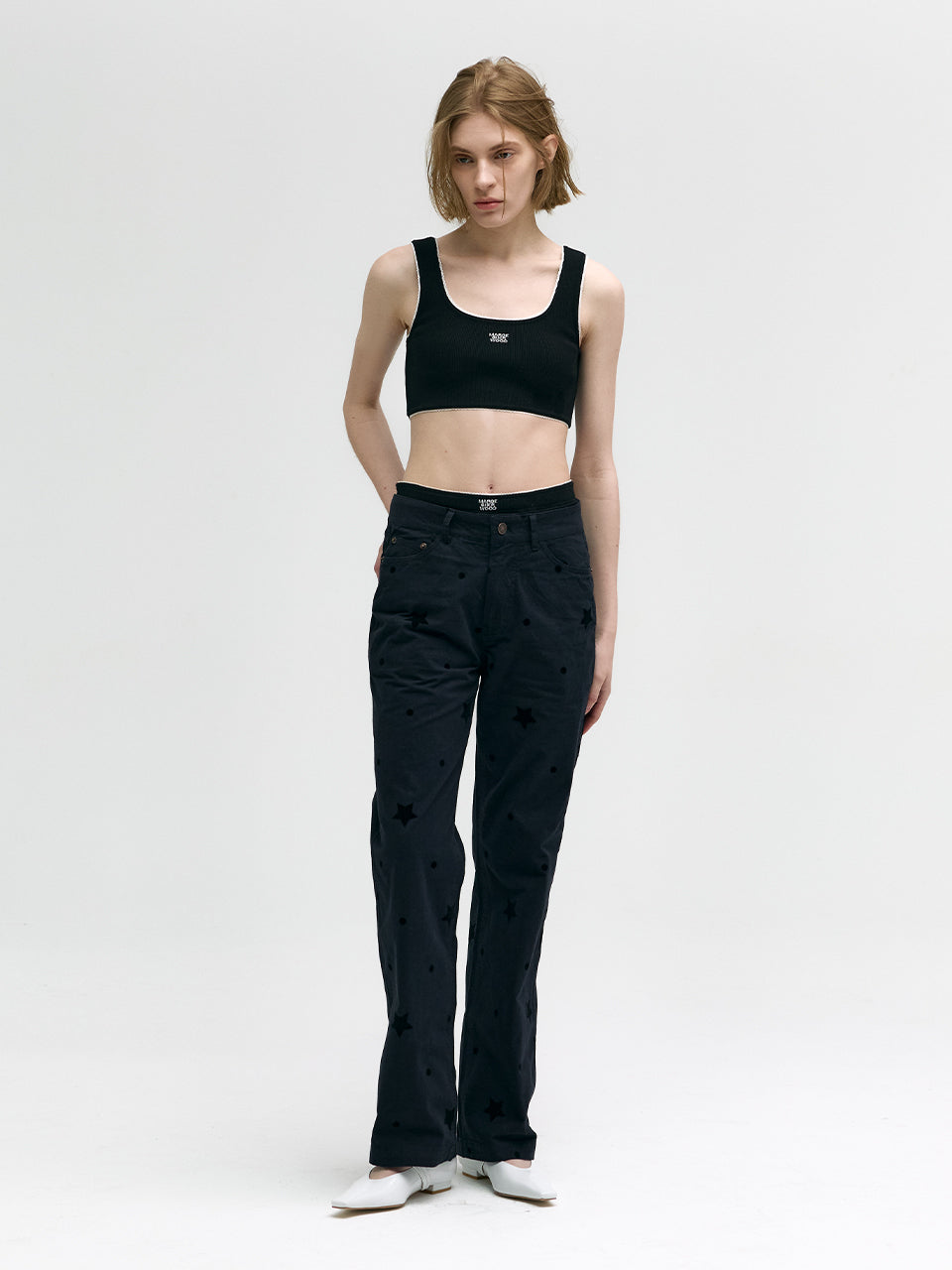 MARGE PRINTED PANTS_black