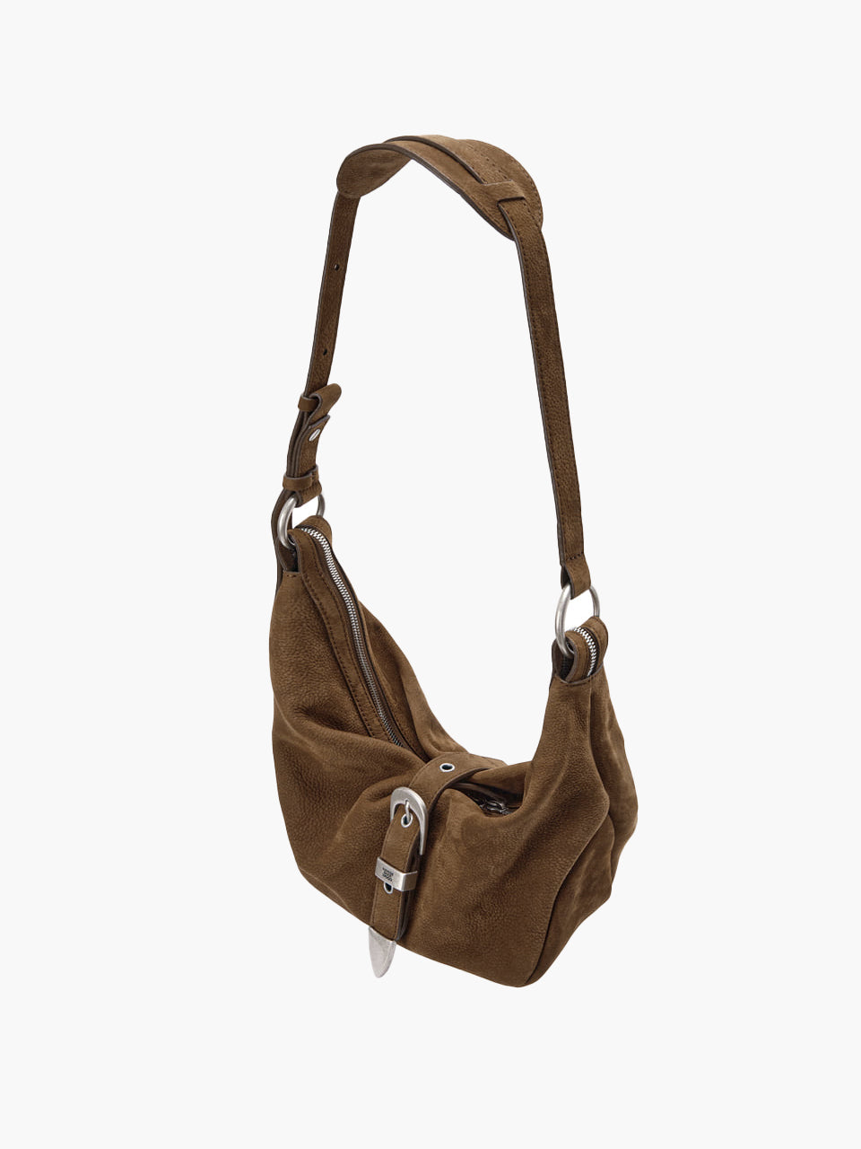BELTED HOBO MEDIUM_chestnut nubuck