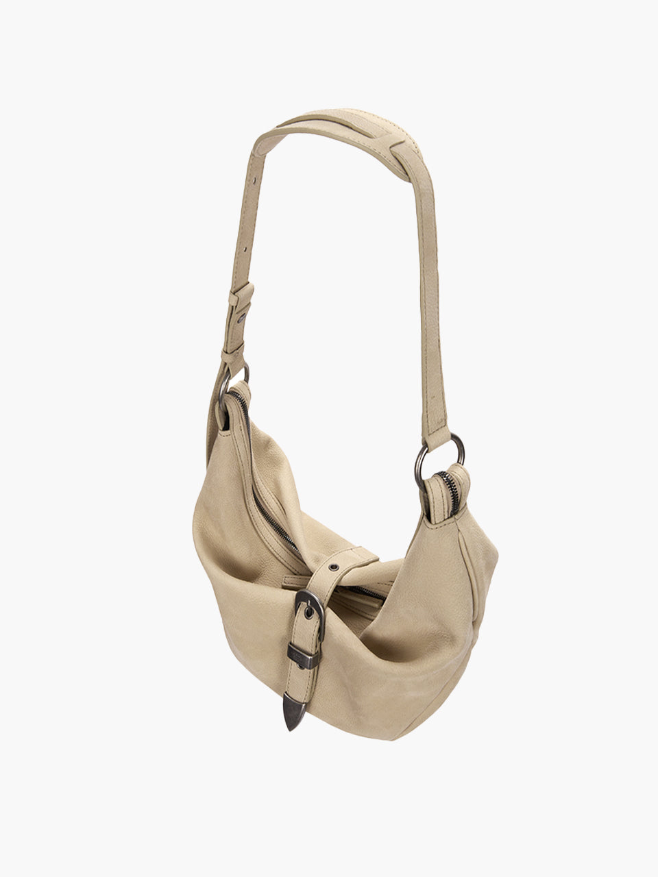 BELTED HOBO MEDIUM_nude nubuck