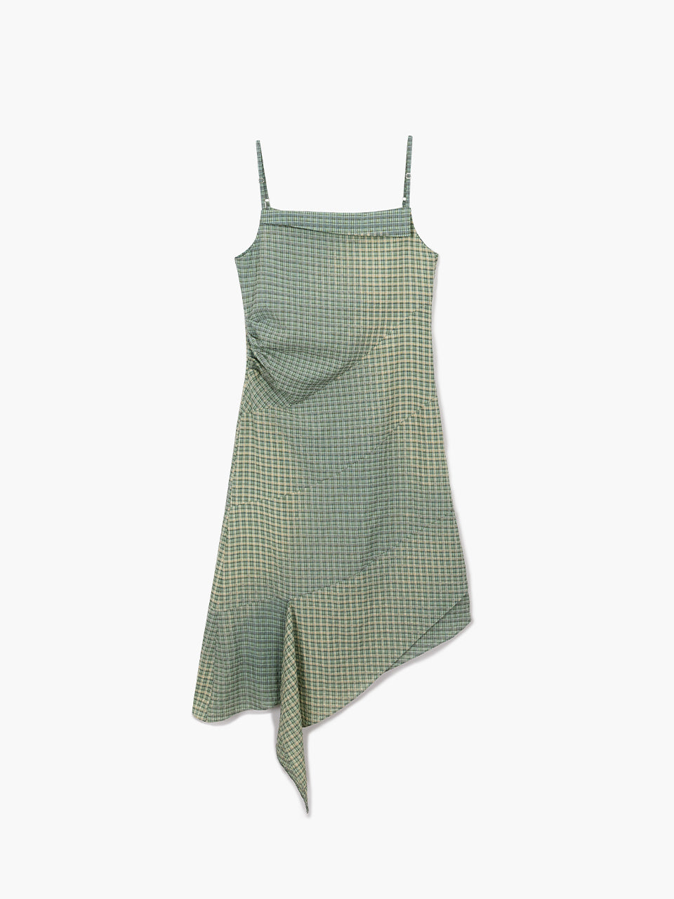 BLEACHED CHECK DRESS_mint