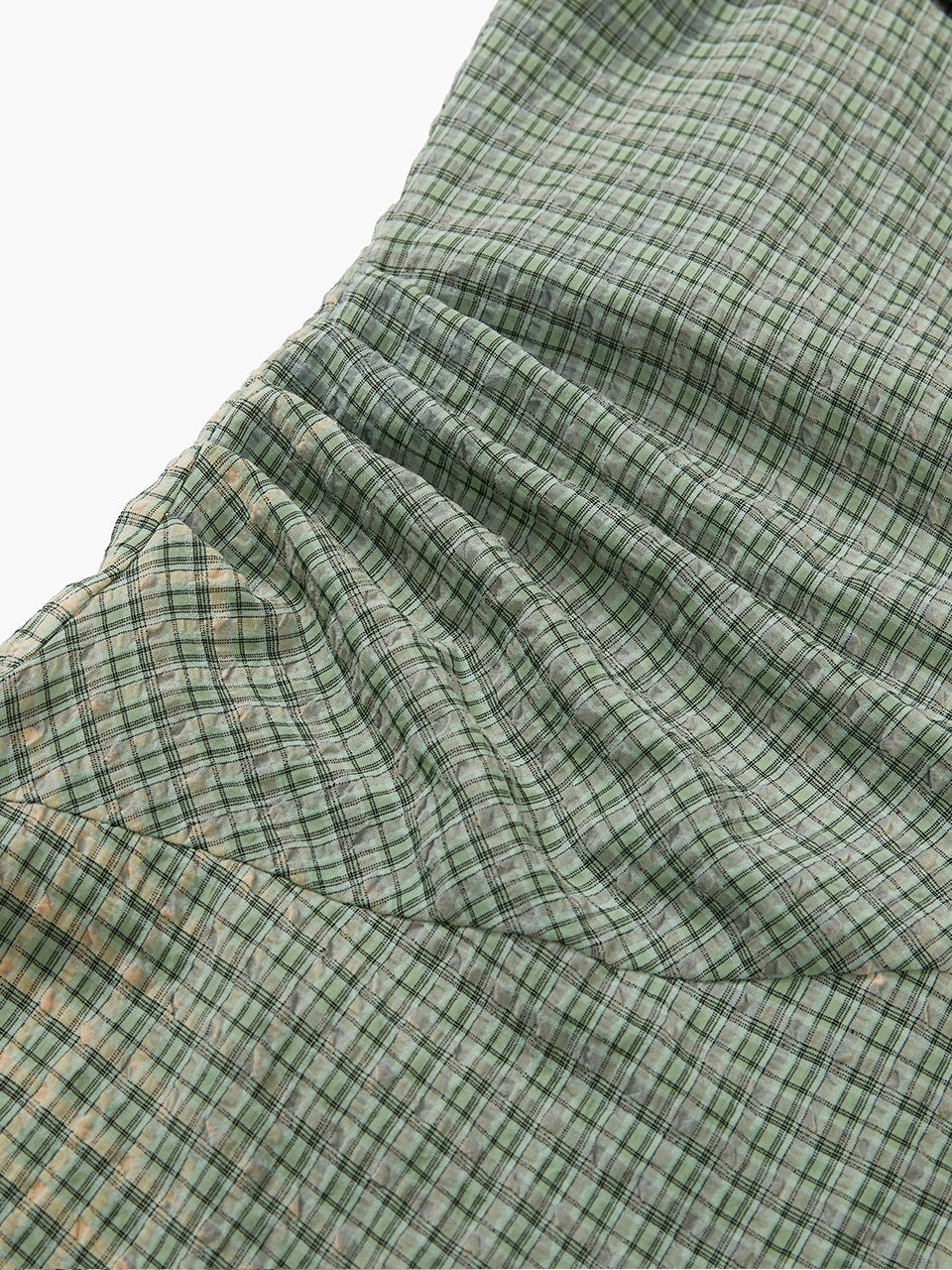 BLEACHED CHECK DRESS_mint