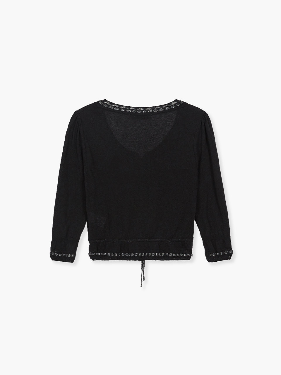 PEARL STRING BOLERO CARDIGAN_black