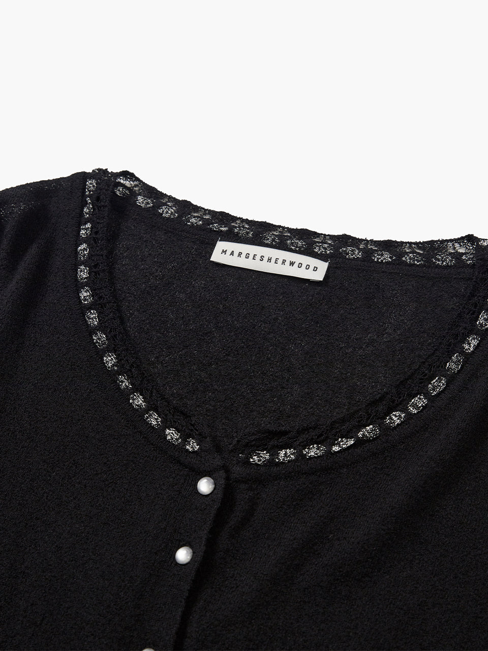 PEARL STRING BOLERO CARDIGAN_black