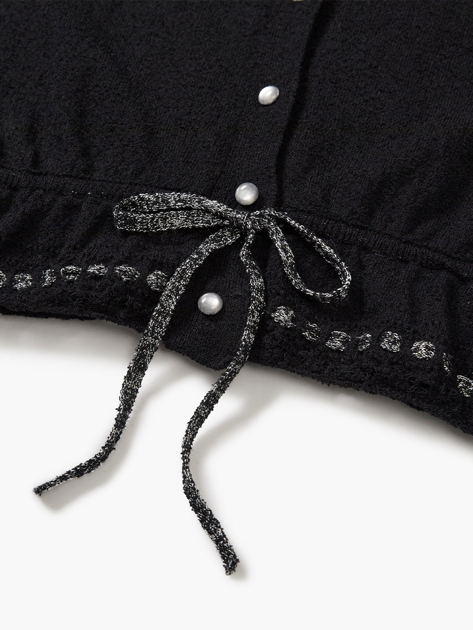PEARL STRING BOLERO CARDIGAN_black