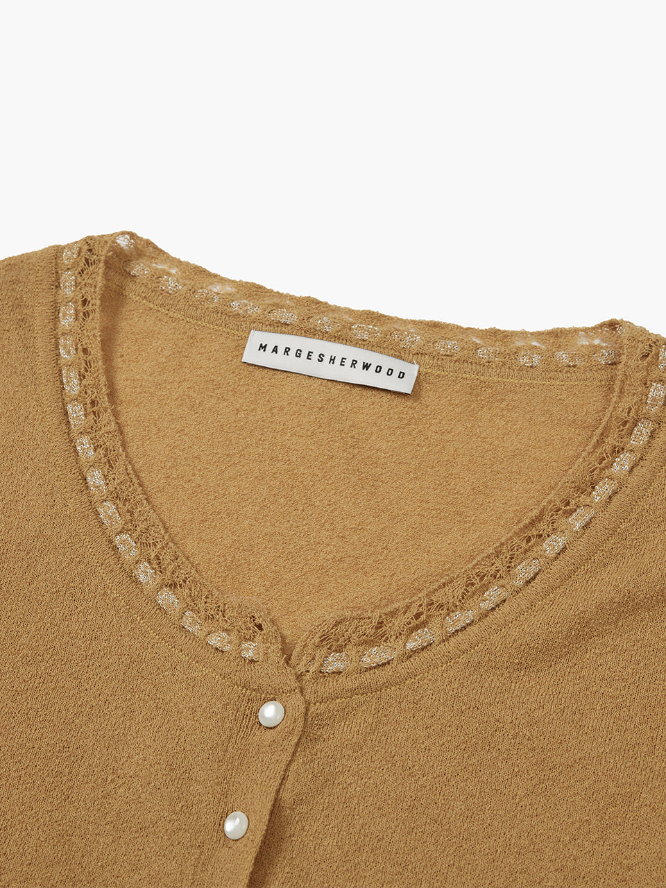 PEARL STRING BOLERO CARDIGAN_mustard