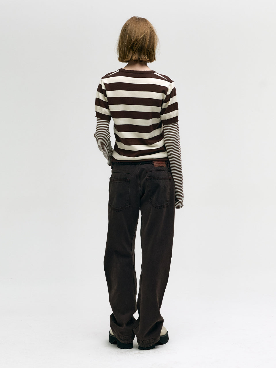 FOLD-OVER CURVED JEANS_burgundy