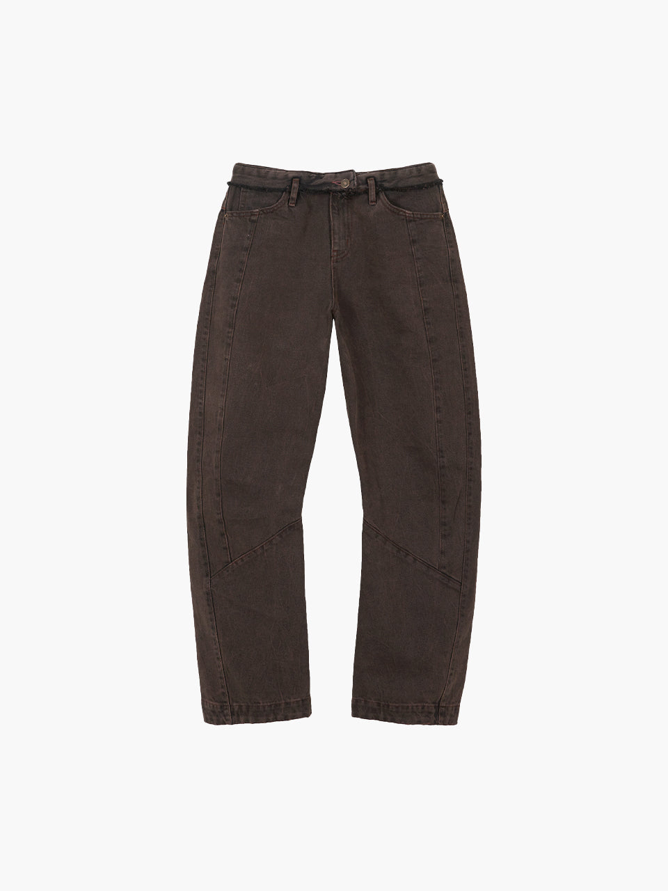 FOLD-OVER CURVED JEANS_burgundy