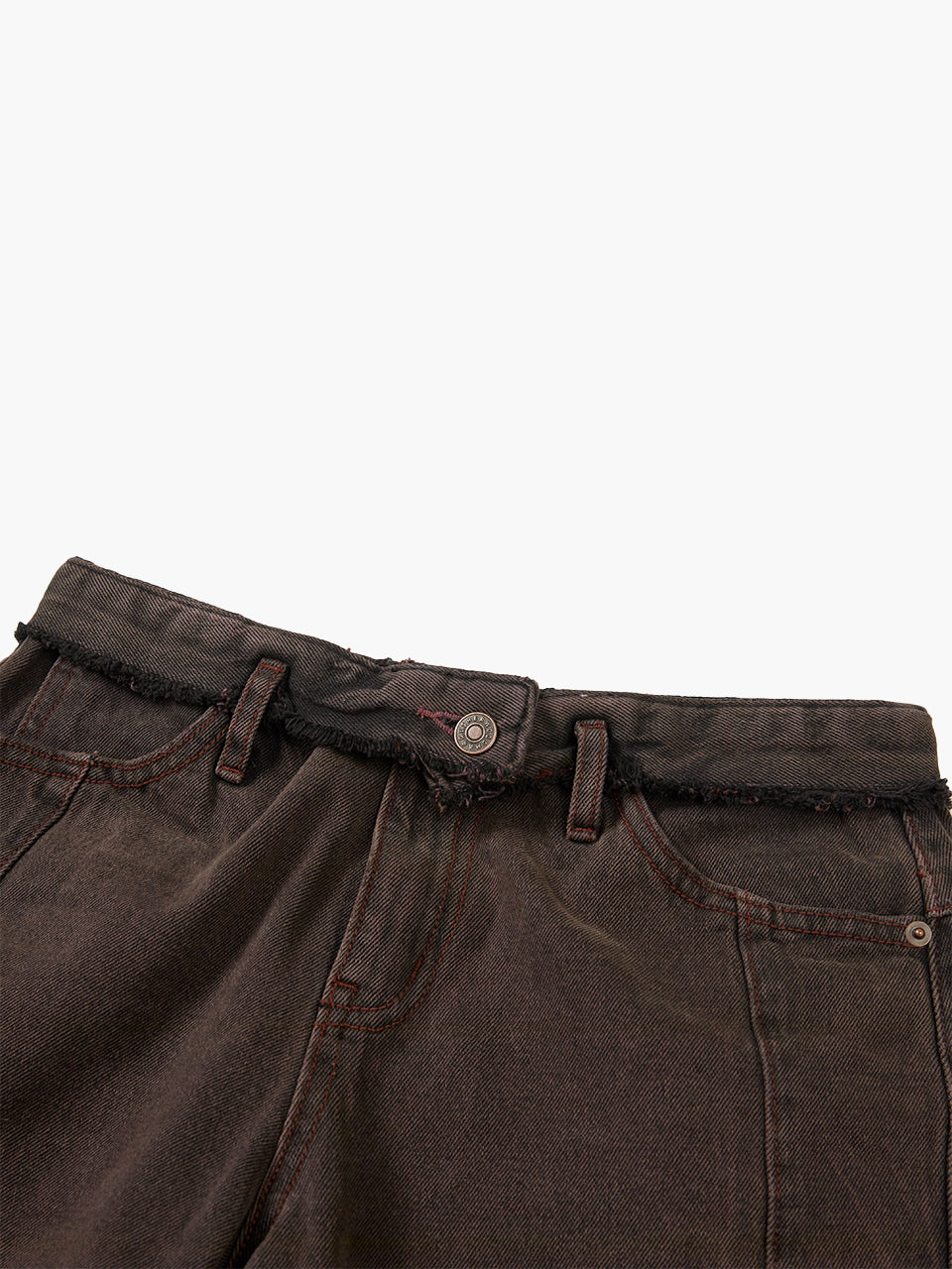 FOLD-OVER CURVED JEANS_burgundy