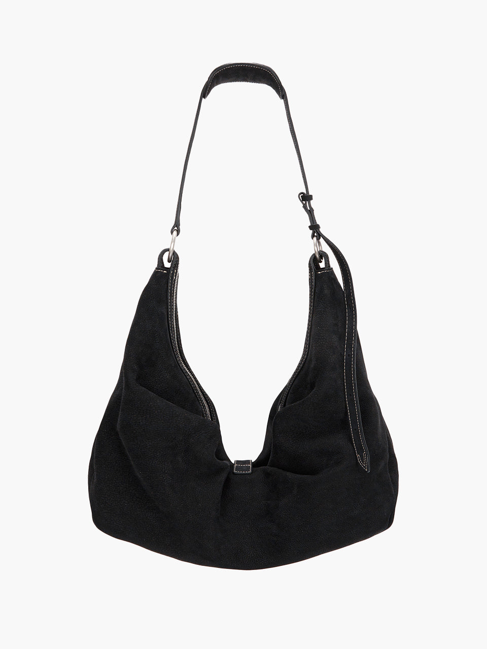 BELTED HOBO_black nubuck