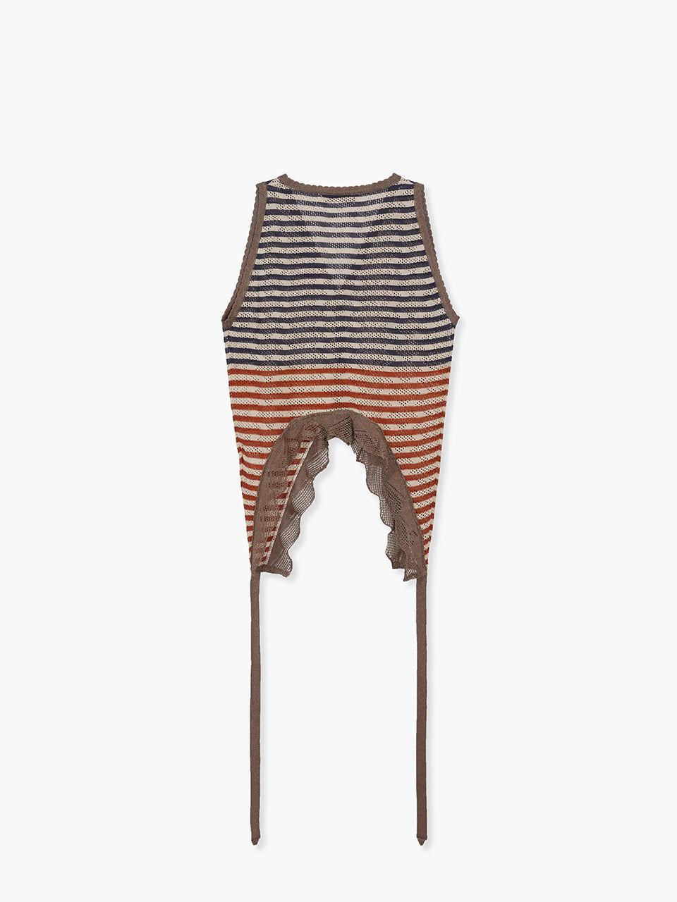 TAIL STRIPE KNIT VEST_grey