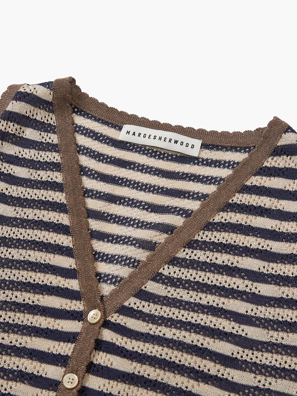 TAIL STRIPE KNIT VEST_grey
