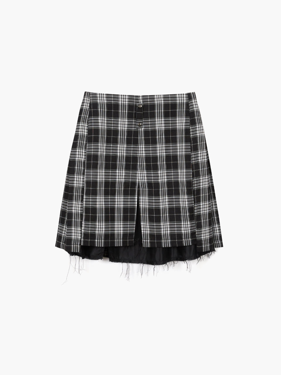 TARTAN CHECK PLEATED SKIRT_black