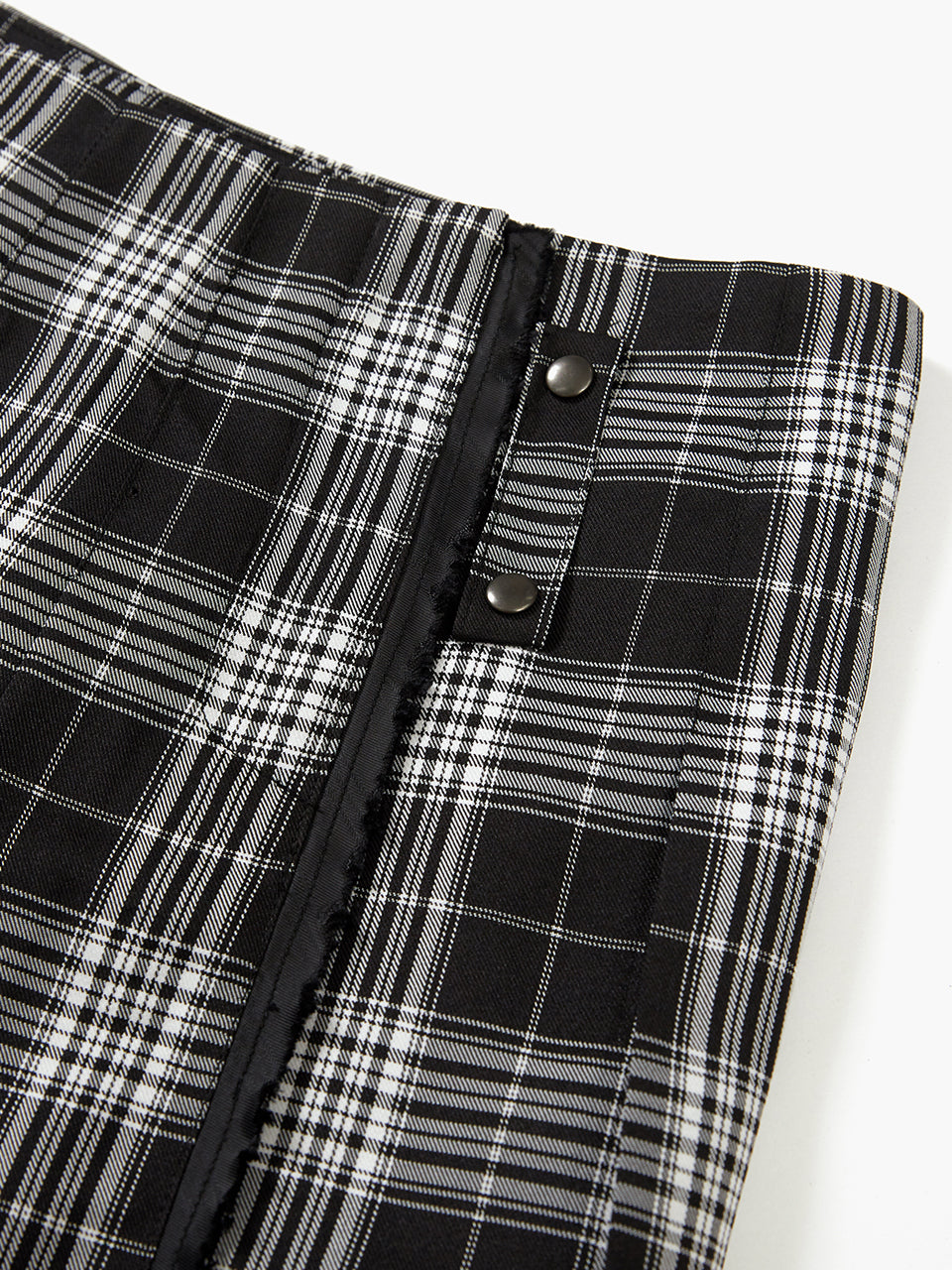 TARTAN CHECK PLEATED SKIRT_black