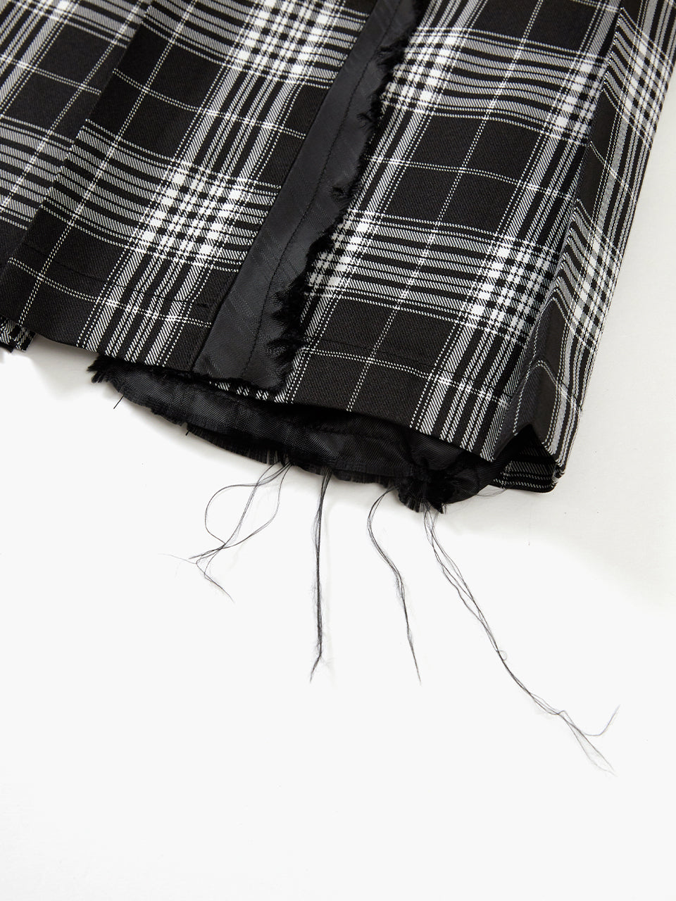 TARTAN CHECK PLEATED SKIRT_black