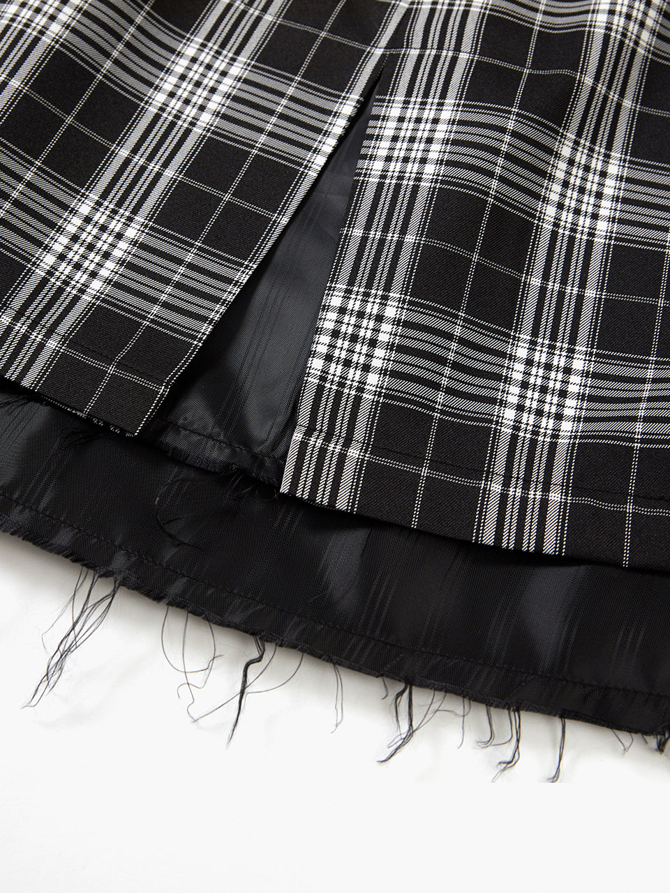 TARTAN CHECK PLEATED SKIRT_black