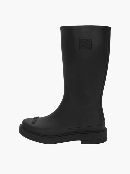 RIBBON RUBBER BOOTS LONG_black