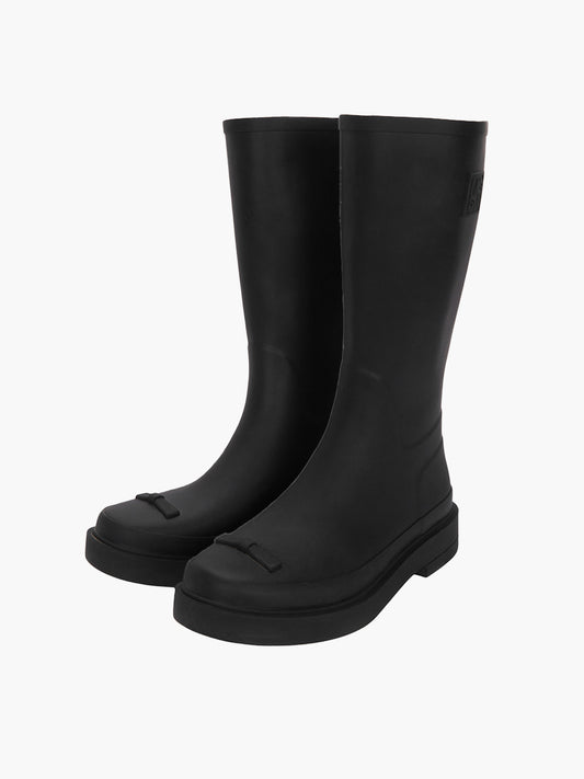 RIBBON RUBBER BOOTS LONG_black