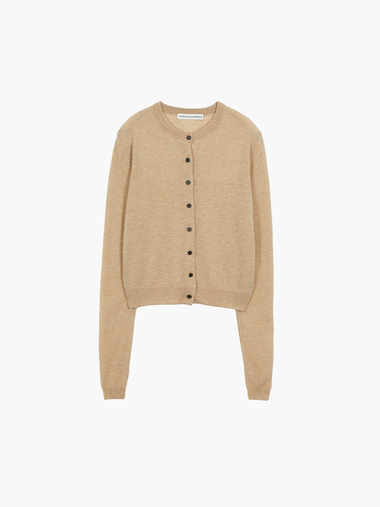 CREW NECK CARDIGAN_beige