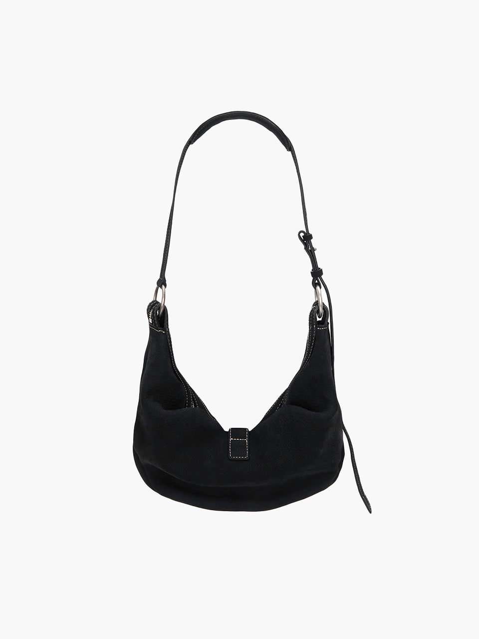 BELTED HOBO MEDIUM_black nubuck