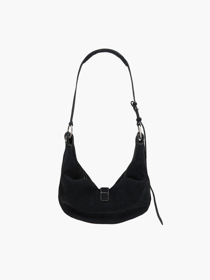 BELTED HOBO MEDIUM_black nubuck