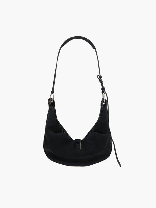 BELTED HOBO MEDIUM_black nubuck
