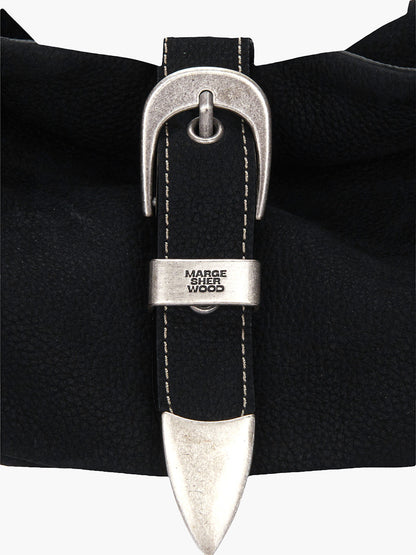 BELTED HOBO MEDIUM_black nubuck