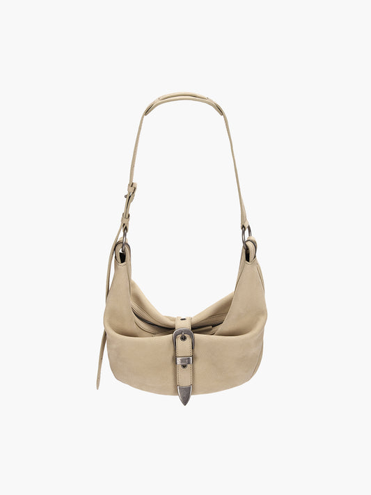 BELTED HOBO MEDIUM_nude nubuck