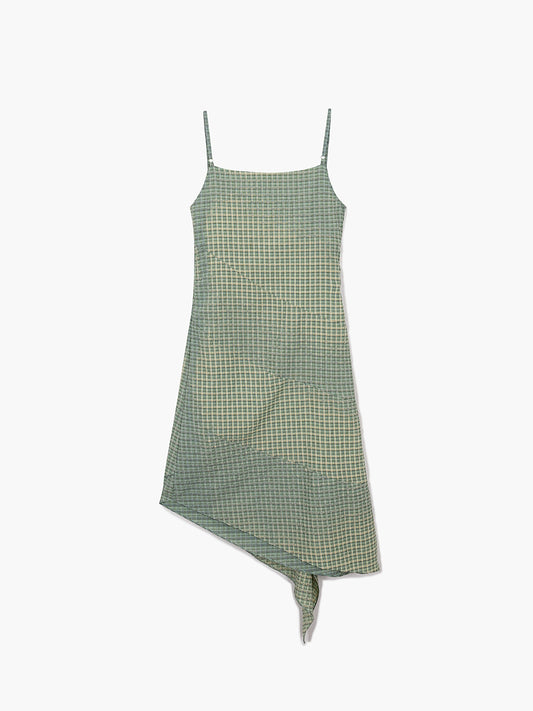 BLEACHED CHECK DRESS_mint