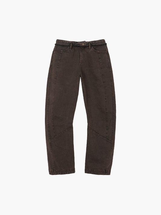 FOLD-OVER CURVED JEANS_burgundy