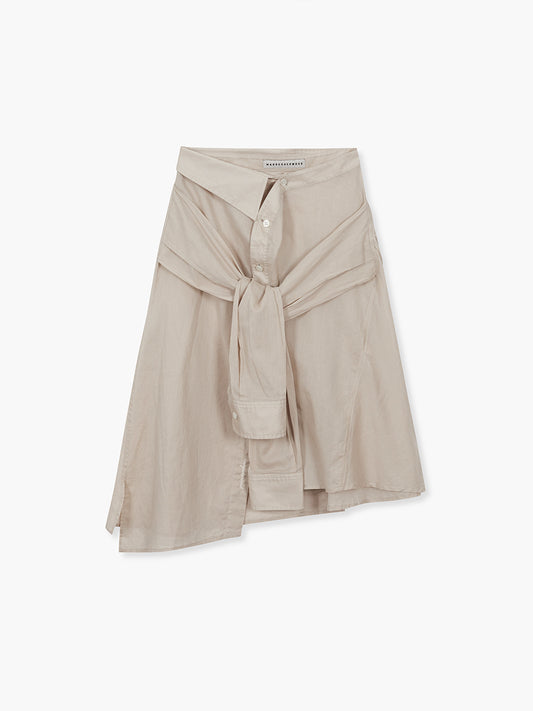 LAYERED SHIRT SKIRT_beige