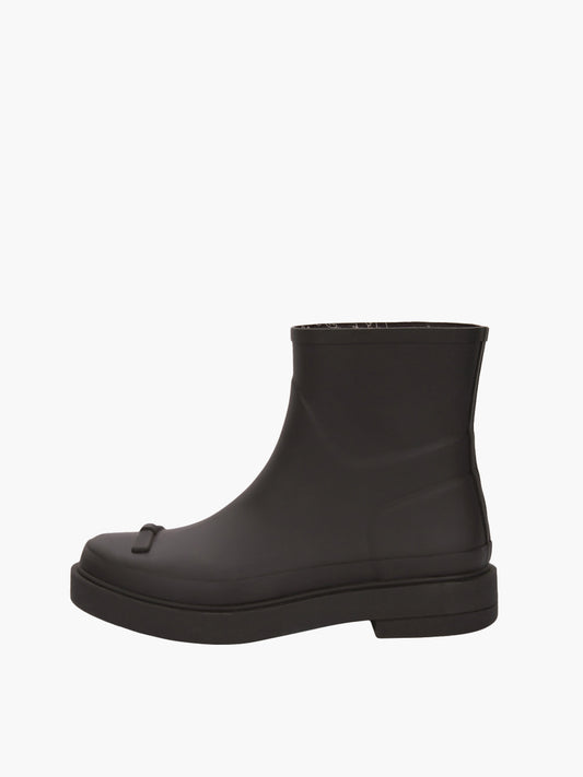 RIBBON RUBBER BOOTS SHORT_dark brown