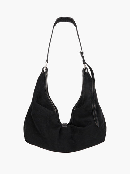 BELTED HOBO_black nubuck