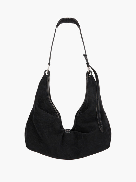BELTED HOBO_black nubuck