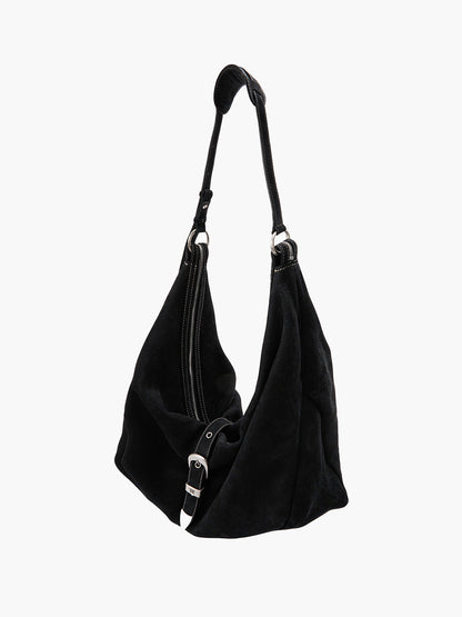 BELTED HOBO_black nubuck