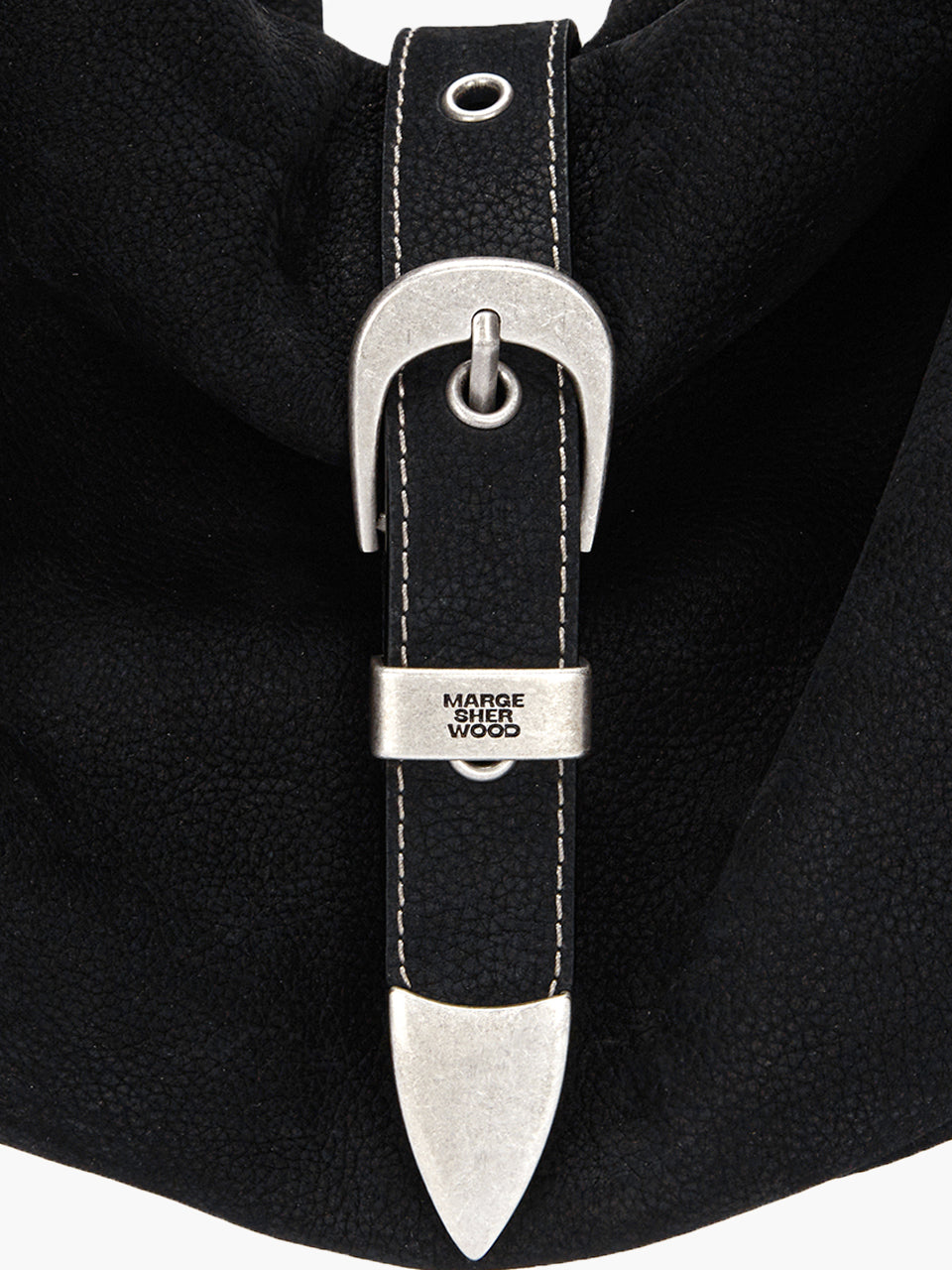 BELTED HOBO_black nubuck