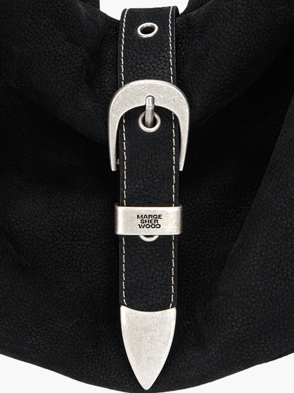BELTED HOBO_black nubuck