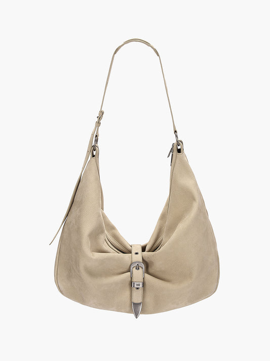 BELTED HOBO_nude nubuck
